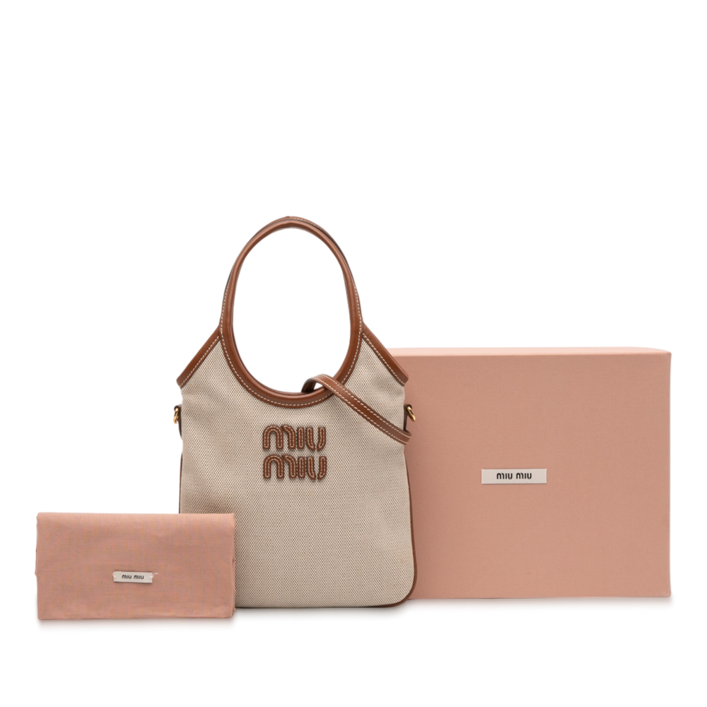 Pre-Loved Miu Miu Canvas Ivy Satchel - image 11